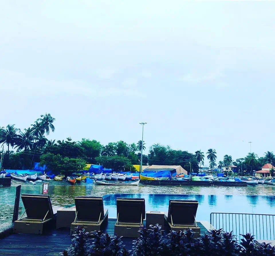 Baga River and Infinity Pool at Acron Waterfront Resort, Goa
