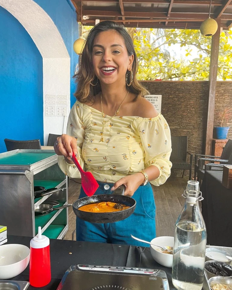 The absolutely delicious Goan style Prawns Curry in the making at The River Restaurant